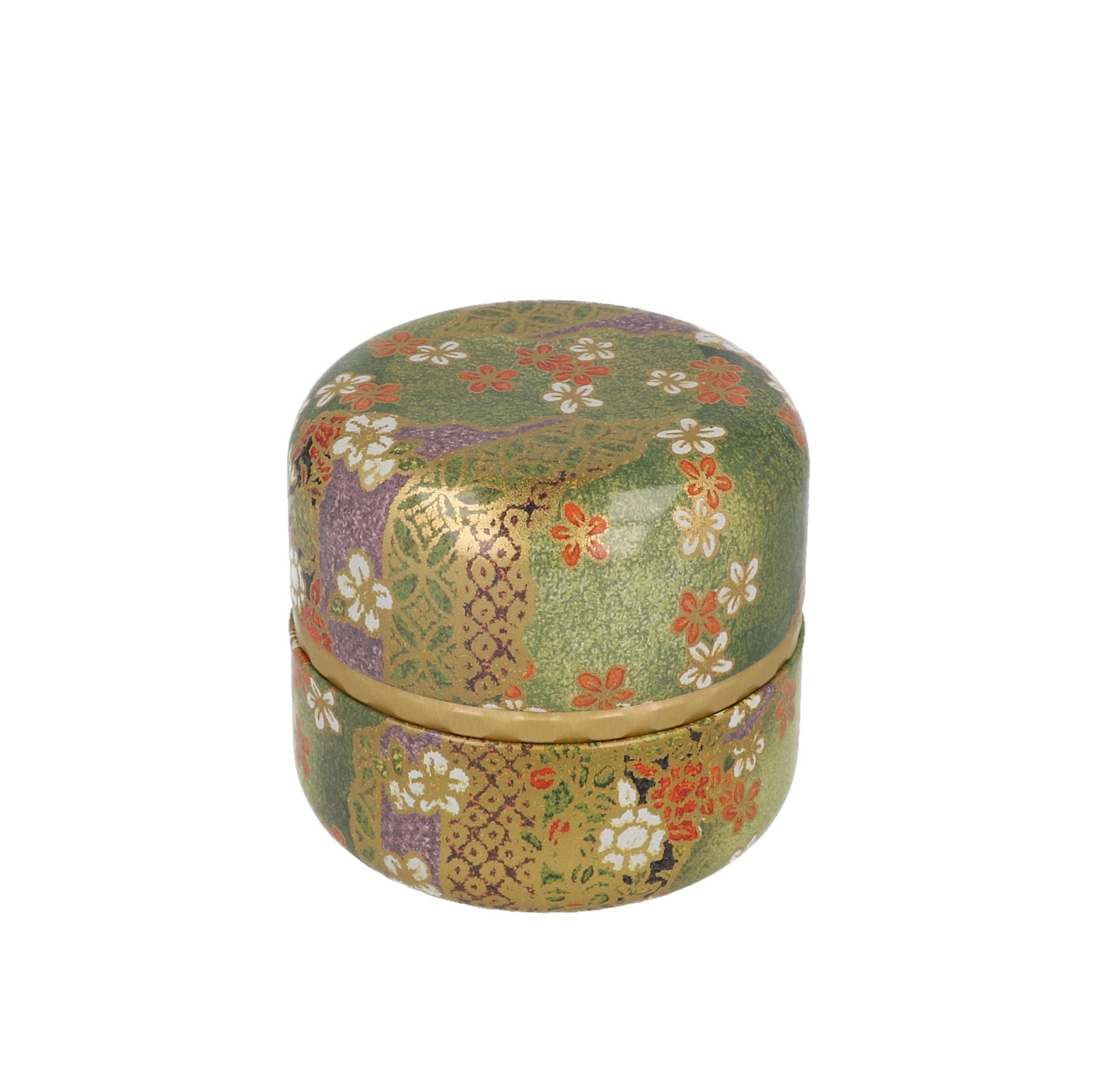 Tea Canister Green Flowers