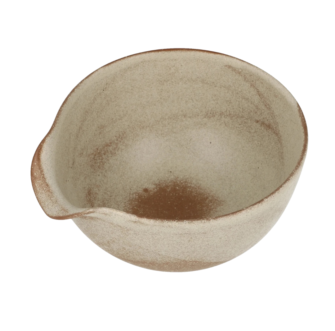 Chawan Matcha Bowl with Spout Gray Brown