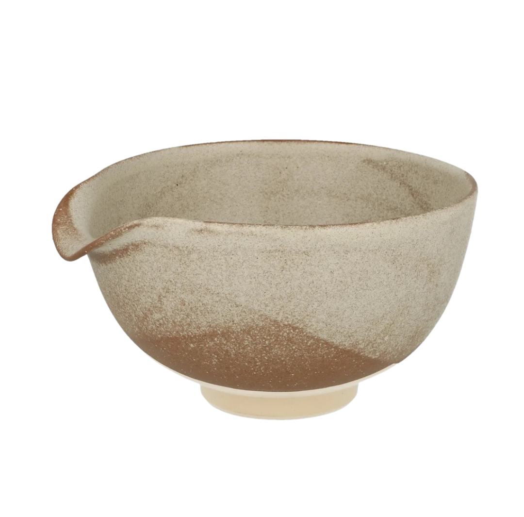 Chawan Matcha Bowl with Spout Gray Brown