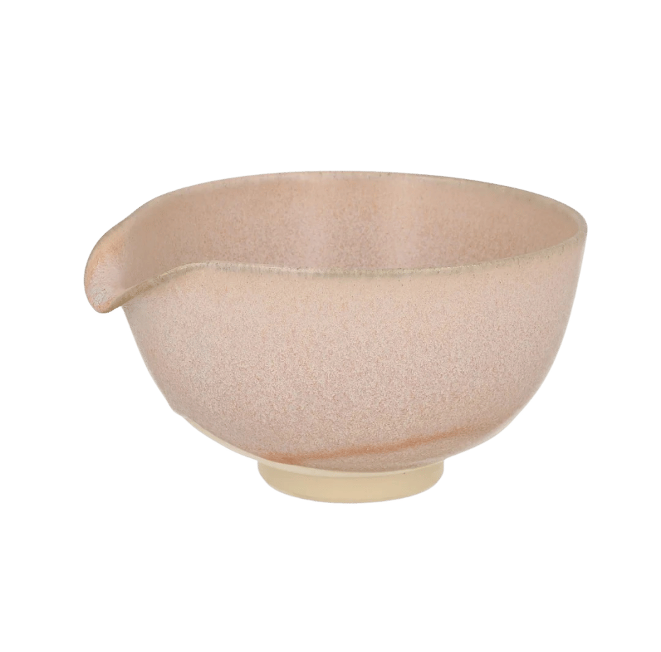Chawan Matcha Bowl with Spout, Pink Pearl