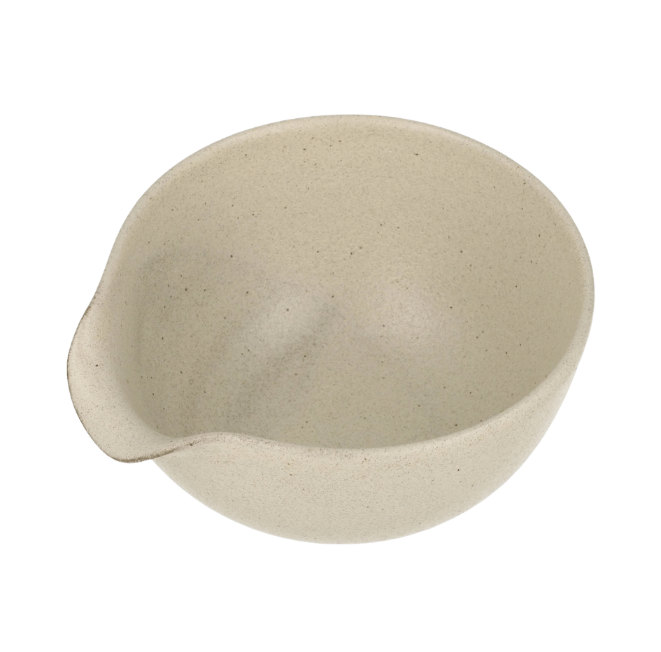 Chawan Matcha Bowl with Spout, Gray White