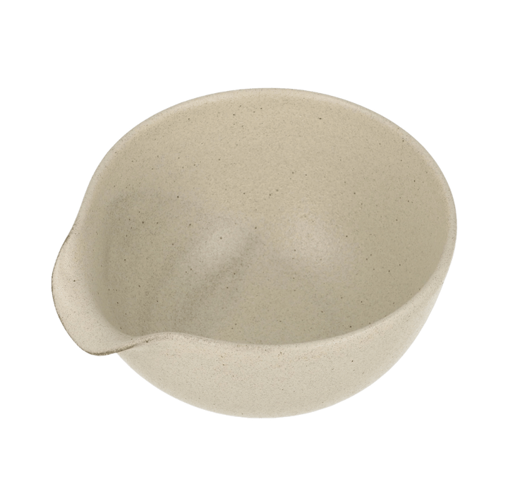 Chawan Matcha Bowl with Spout, Gray White