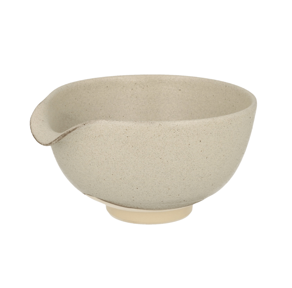 Chawan Matcha Bowl with Spout, Gray White