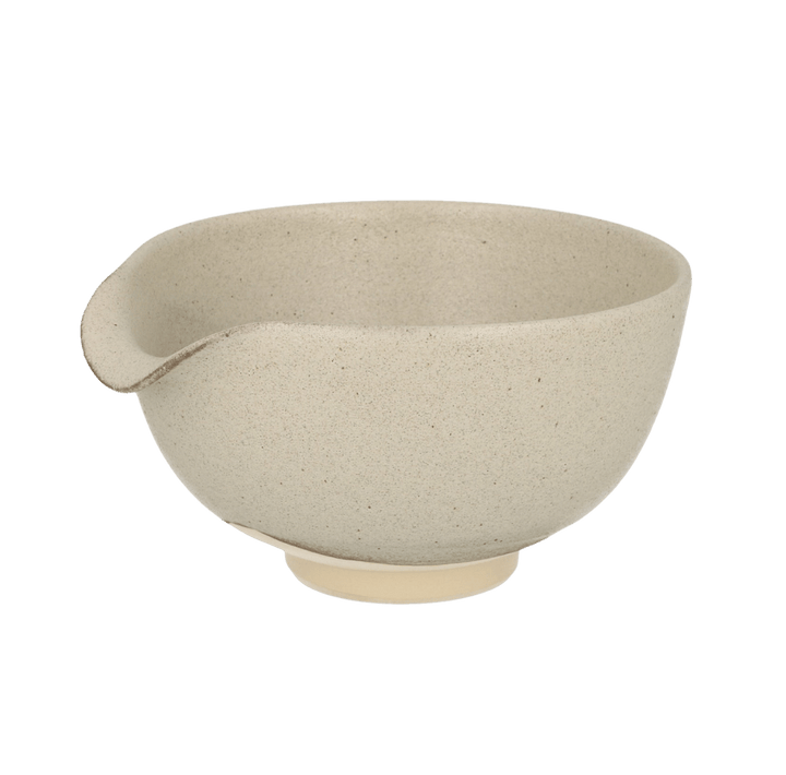 Chawan Matcha Bowl with Spout, Gray White