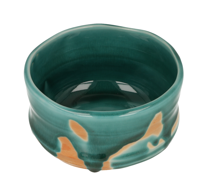 Chawan Matcha Bowl, Emerald Green Orange - ZERO JAPAN