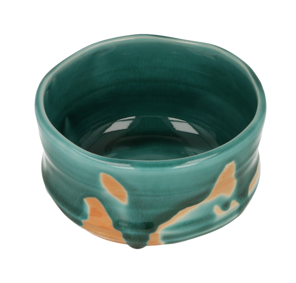 Chawan Matcha Bowl, Emerald Green Orange - ZERO JAPAN