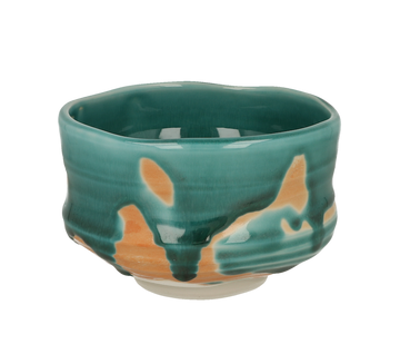 Chawan Matcha Bowl, Emerald Green Orange - ZERO JAPAN