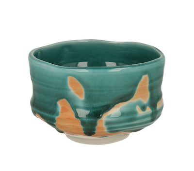 Chawan Matcha Bowl, Emerald Green Orange - ZERO JAPAN