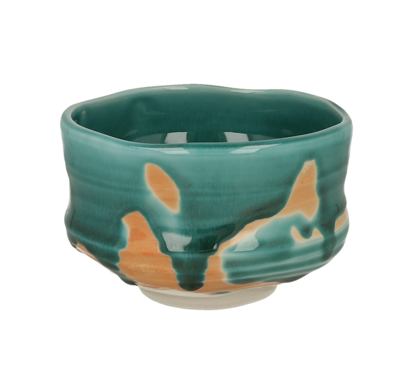 Chawan Matcha Bowl, Emerald Green Orange - ZERO JAPAN