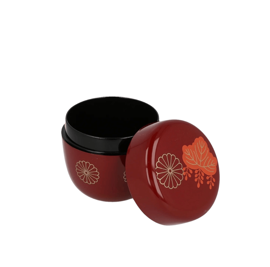 Natsume Matcha Caddy Red Kiku
