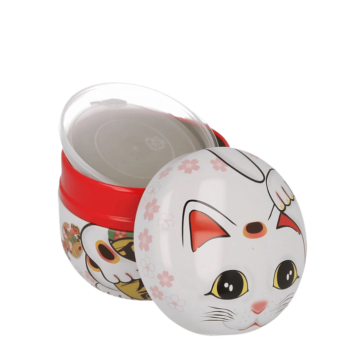 Tea Canister Maneki Neko White
