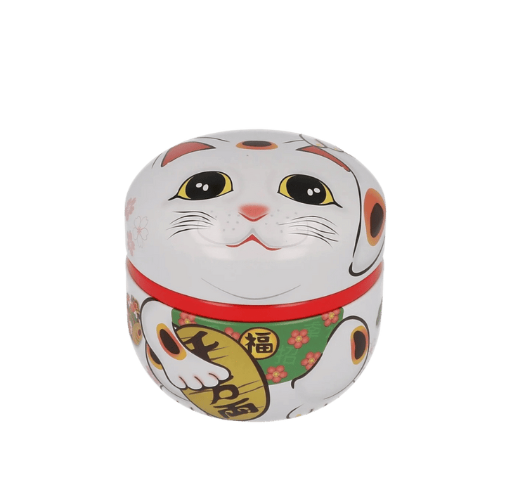 Tea Canister Maneki Neko White