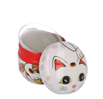 Tea Canister Maneki Neko White - 0
